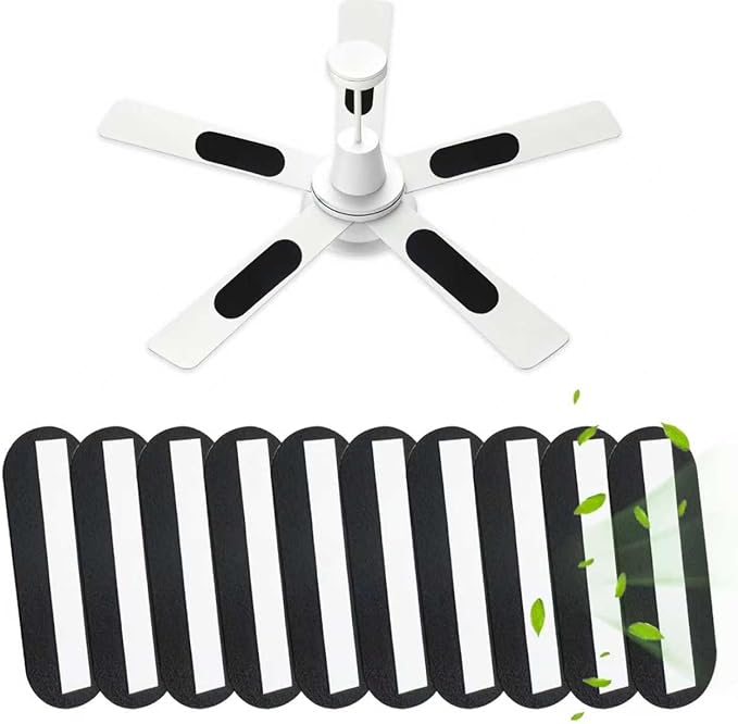Ceiling Fan Filters, Activated Carbon Ceiling Fan Filters for Blades Fit for Contaminants and Dust Pollutants, Easy Stick on the Top of the Ceiling Fan Blades (10-Count)