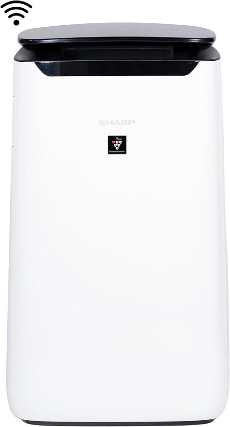 SHARP Smart Air Purifier for XL Rooms – Covers up to 2,430 sqft in one hour, Compatible w/Alexa, True HEPA Filter Air Purifier for Living Room, Dust, Smoke, Pollen - FXJ80UW