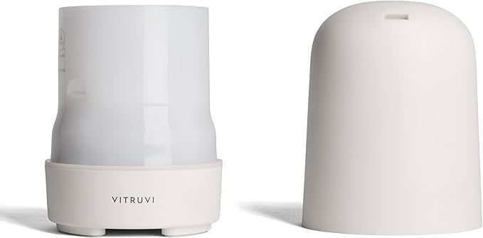 Vitruvi Glow Ultrasonic Essential Oil Diffuser | Aromatherapy Diffuser for Home, Kids Room, Room Decor (100 ml) White