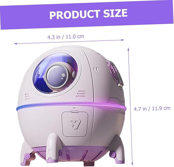 KICHOUSE Humidifiers Spaceship Design Car Diffuser Humidifier Night and Girls Room