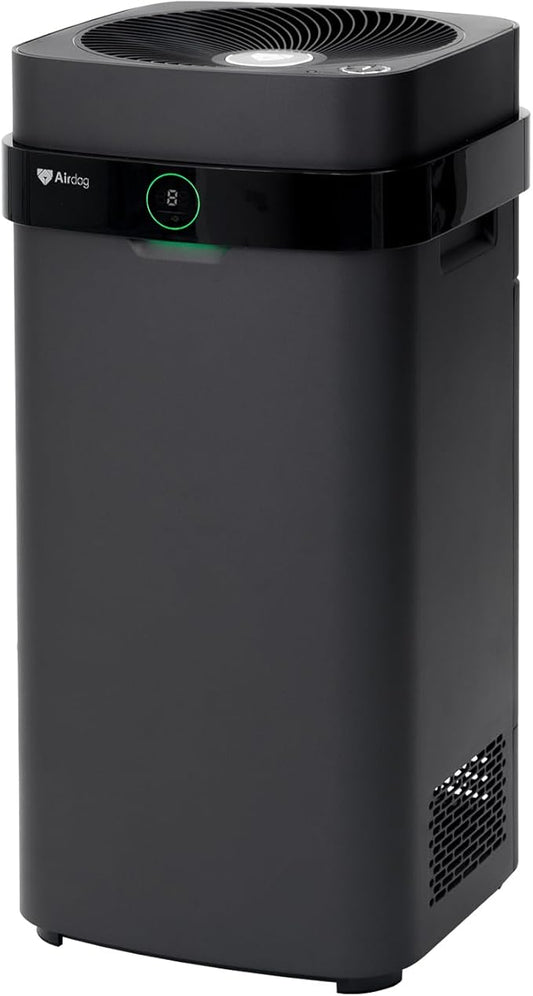 Airdog X5+ Air Purifier for Large Rooms up to 1600 Ft², Smart App Control, Built-In Air Quality Monitor, Washable Filter, TPA Technology 20X More Effective Than HEPA,Black