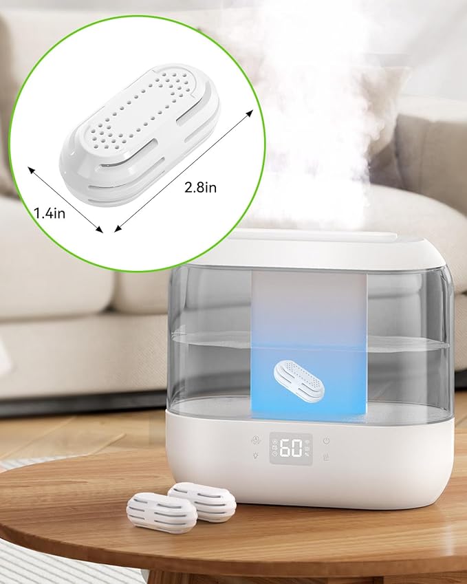 Demineralization Cartridge Compatible with All LEVOIT Top Fill Humidifiers, 8 Pack Humidifier Water Cleaners, Efficiently Eliminate Dust & Odor