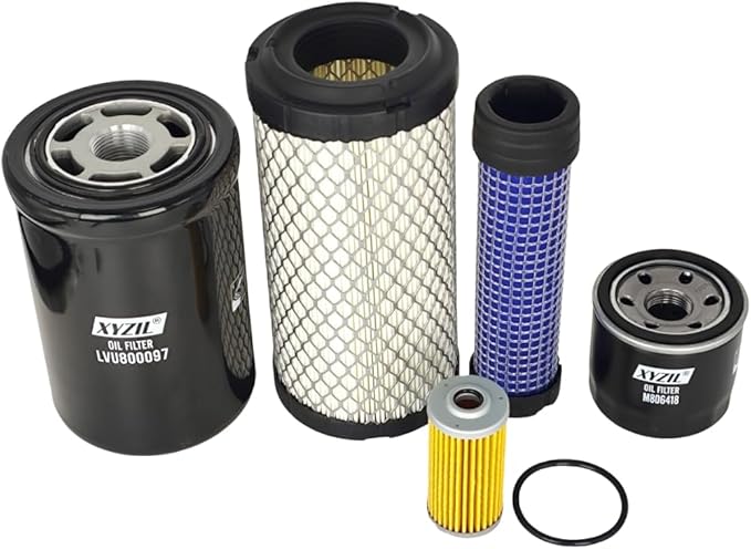 Maintenance Filter Kit LVA21197 Compatible with John Deere 4100 4110 Compact Utility Tractor Pak Fuel Engine Transmission Oil Air Cleaner Filter Element CH15553 LVU800097 M113621 M123378 M806418