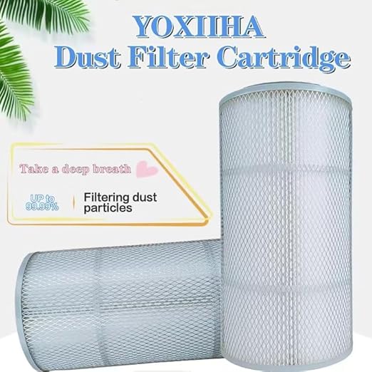 Dust Collector Filter Industrial Flame Retardant Cartridge with Outer Mesh - OD: 12.6'' H: 26'' (320 * 660mm) for Powder Dust Collector Sand Blast Coating Shot Blasting Machine Filter Element