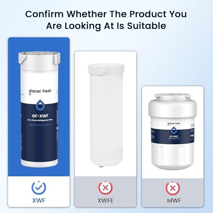 GLACIER FRESH XWF Replacement For GE XWF Refrigerator Water Filter Pack of 1 (Not for XWFE)