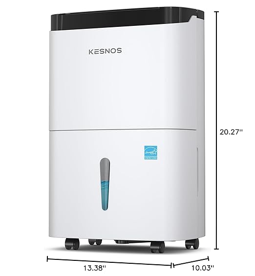 Kesnos 120 Pints 2025 Energy Star Dehumidifier for Home and Basement with Drain Hose, Ideal for Large Spaces Up to 6,000 Sq. Ft., Auto Defrost and Self Drying