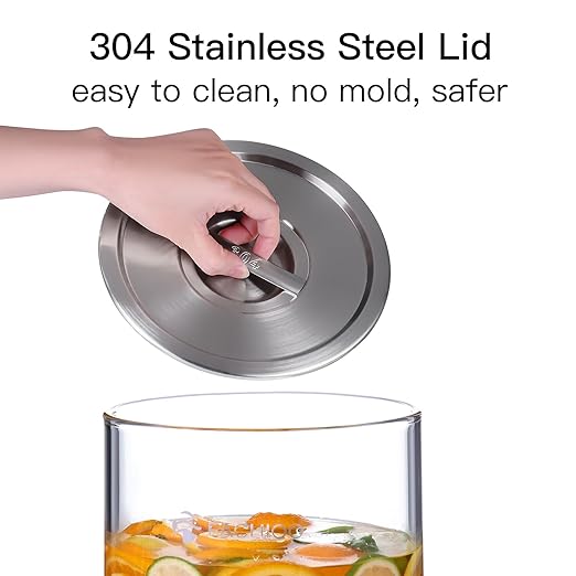Glass Gravity-Fed Water Filter System, Countertop System with 2 Black NSF/ANSI 42 Certification Elements, 2 Fluoride, Metal Spigot and Stand, Reduces Fluoride and Chlorine, 2.25G