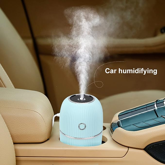 Portable Mini Humidifier, Air Diffuser Mist Humidifier for Home, Living Room, Kidsroom, Bedroom, Office & Car (Blue)
