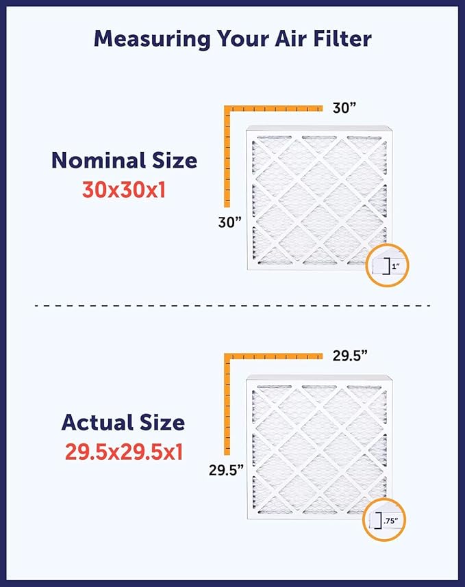 Best 21x21x2 Air Filters | 4 Pack | MERV 8 HVAC Pleated AC Furnace Filters, Protection Against Mold and Pollen, Allergen Reduction, Increases Air Quality