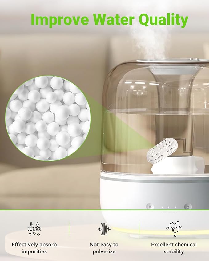 Demineralization Cartridge Compatible with All LEVOIT Top Fill Humidifiers, 8 Pack Humidifier Water Cleaners, Efficiently Eliminate Dust & Odor
