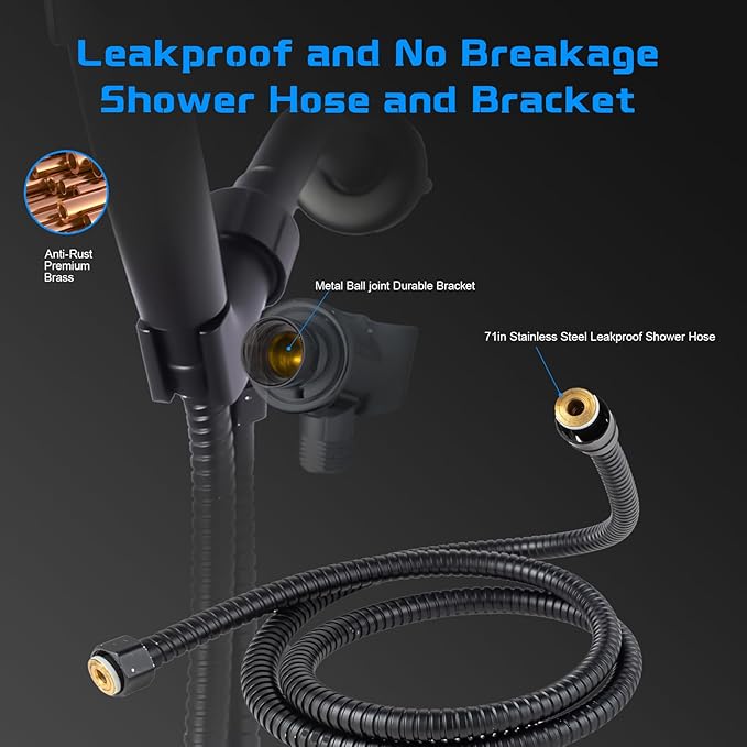 All-in-One Detachable Filtered Shower Head with Handheld,10 Spray Modes,Built-in 2 Power Wash,High Pressure Shower Heads with Filter for Hard Water (Filter, Black)