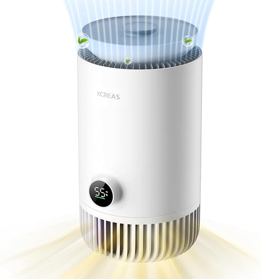 Humidifier and Air Purifier in One, Evaporative Humidifier and HEPA Air Purifier Combo for Bedroom, 0.8 Gal Water Tank Top Fill, 23dB Quite Mist-Free