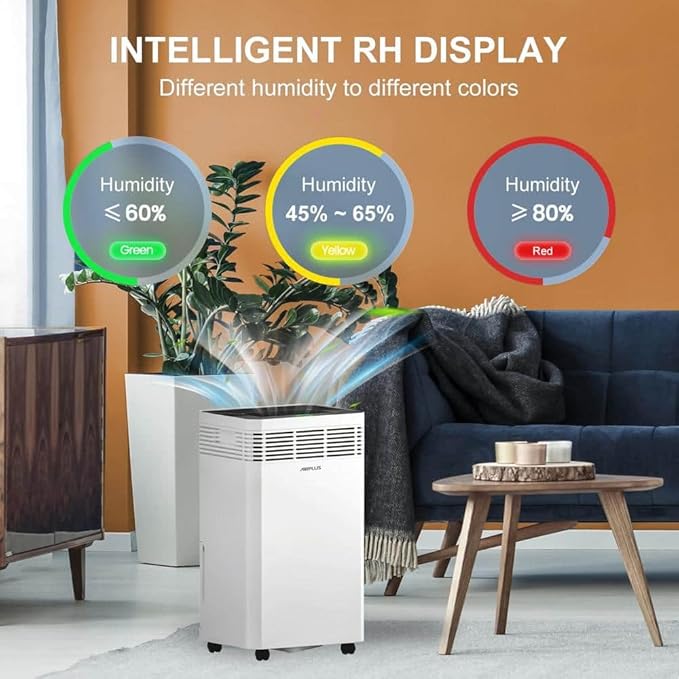 AIRPLUS 6000 Sq. Ft Dehumidifiers for Home, 135 Pints Dehumidifier for Basement with Drain Hose, Continuous Drainage, Intelligent Humidistat, Dehumidifier for bathroom, bedroom, Large Room