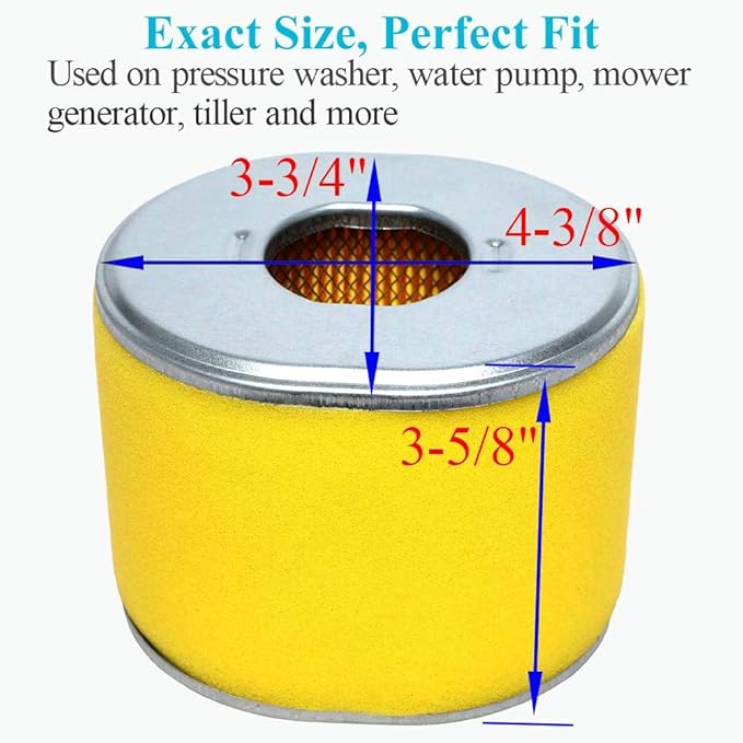 3 Pack Air Filter Fit for Honda GX390 13HP GX340 11HP Engine Pressure Washer Air Cleaner, Professional 17210-ZE3-010 17210-ZE3-505 Air Filter