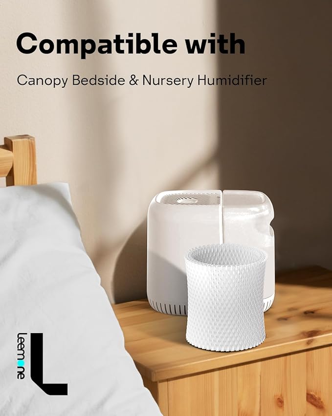 4-Pack Bedside Humidifier Filter Replacement Compatible with Canopy Bedside & Nursery Humidifiers, Made with Wood Pulp & Paper Filter, Humidifier Wicking Filter Lasts Up to 6 Weeks