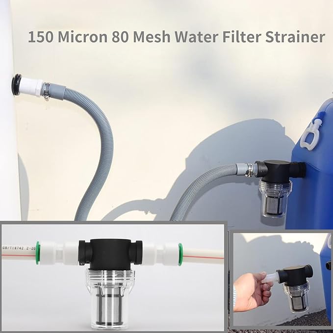 Beer Filter with 2 Barbs, Home Brewing 100 Mesh Water and Beer Filtering Beer Inline Filter Strainer Mesh Filter