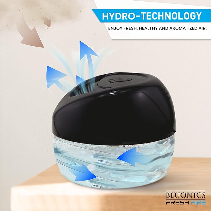 Bluonics Fresh Aire Water Based Air Revitalizer with 7 LED Color Changing Light. Air Freshener for Small and Large Rooms