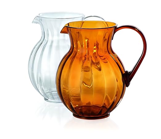 G.E.T. P-4090-PC-A Shatterproof Plastic Lemonade/Margarita Pitcher, 90 Ounce, Amber (Set of 12)
