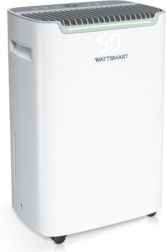 4,500 Sq.Ft Dehumidifier for Basement with Drain Hose, 50 Pint Dehumidifiers for Large Home with Three Operation Modes, Intelligent Humidity Control, 24HR Timer for RV, Bathroom, Bedroom