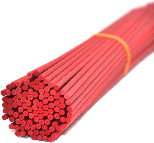 100 Pieces Fiber Reed Diffuser Replacement Refill Sticks (12" x 3mm, Red)