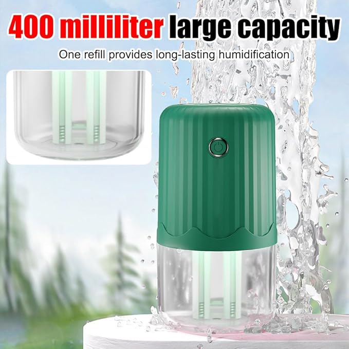 Small Humidifier,400ml Bedroom Night Lights Humidifiers Silent Operation with Colorful Night Light & Silicone Sealing Ring for Car Travel Office Bedroom