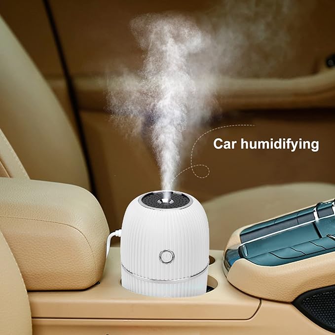 Portable Mini Humidifier, Air Diffuser Mist Humidifier for Home, Living Room, Kidsroom, Bedroom, Office & Car (White)