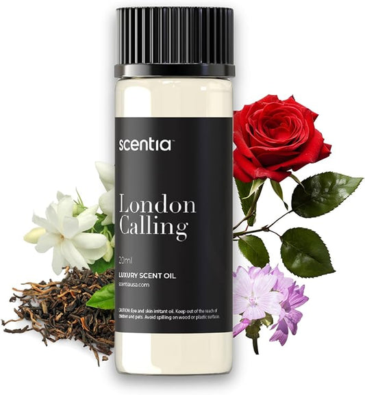 Hotel Diffuser Oil Inspired by Ferrari - 20 ml 0.67 fl oz - Essential Oil Blendwith White Tea, Cedarwood & Soku Lime for Aromatherapy Diffusers and Humidifiers - London Calling
