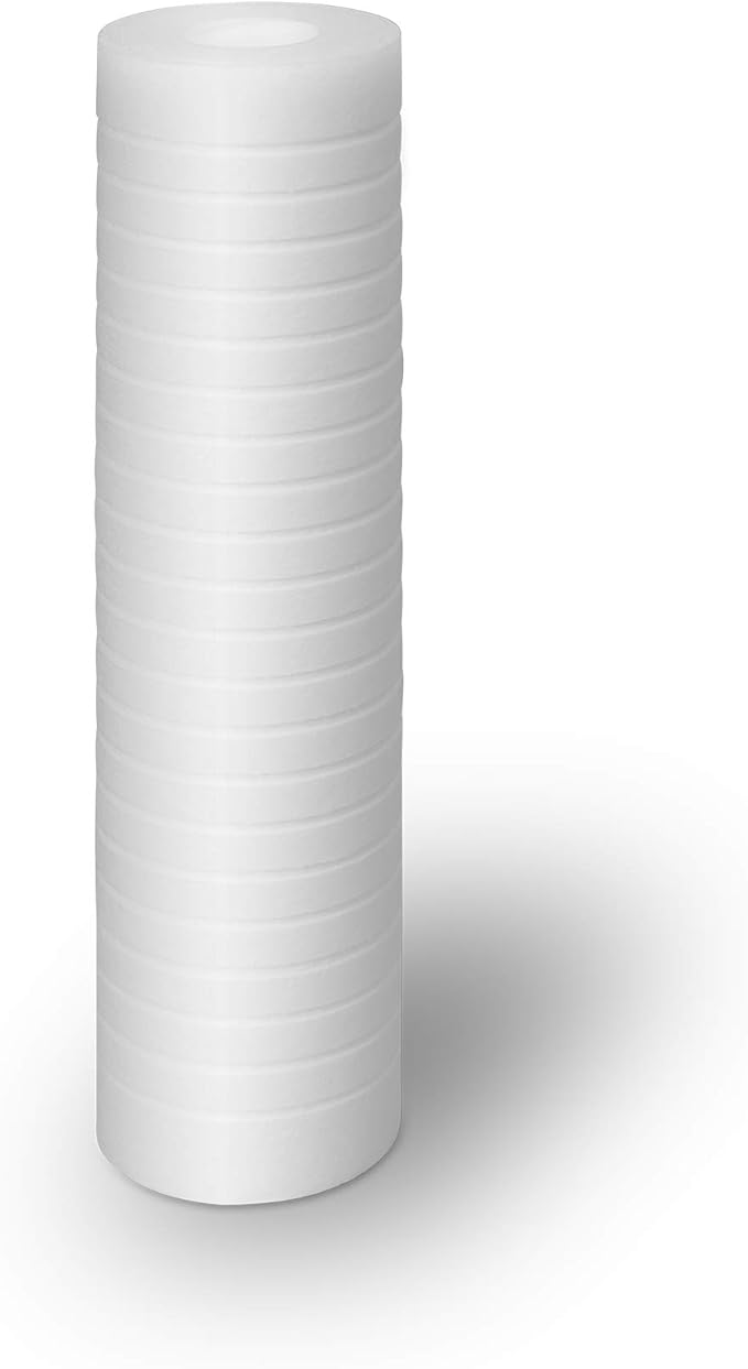 Grooved Sediment Water Filter Cartridge by Ronaqua 10"x 2.5", Four Layers of Filtration, Removes Sand, Dirt, Silt, Rust, made from Polypropylene (40 Pack, 1 Micron)