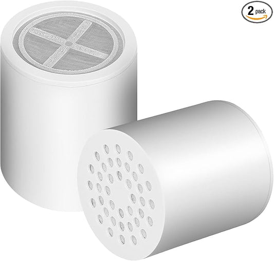 HarJue 15 Stage Shower Filter Replacement Cartridge, Universal High Output Filter for Hard Water, Removes Chlorine and Harmful Substances, Body Caring, Fit Any Similar Shower, 2 Pack
