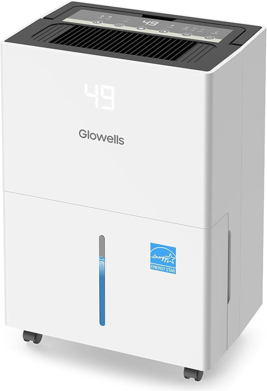 6500 Sq.Ft Energy Star Dehumidifier for Basement, 120 Pints Home Dehumidifier with Drain Hose for Large Room Crawl Space, Dehumidifiers with Smart Humidity Control, 1.32 Gal Water Tank, Auto Defrost