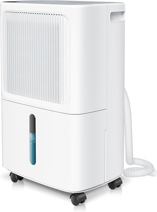 Dehumidifiers for Home with Drain Hose,55 OZ Water Tank, 2500 Sq.Ft 35 Pints Dehumidifiers for Basement, Bathroom, Bedroom, Three Modes, Smart Humidity Control, Dry Clothes, 24H Timer, White