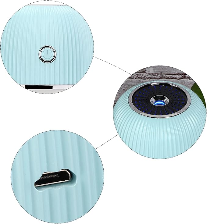 Portable Mini Humidifier, Air Diffuser Mist Humidifier for Home, Living Room, Kidsroom, Bedroom, Office & Car (Blue)