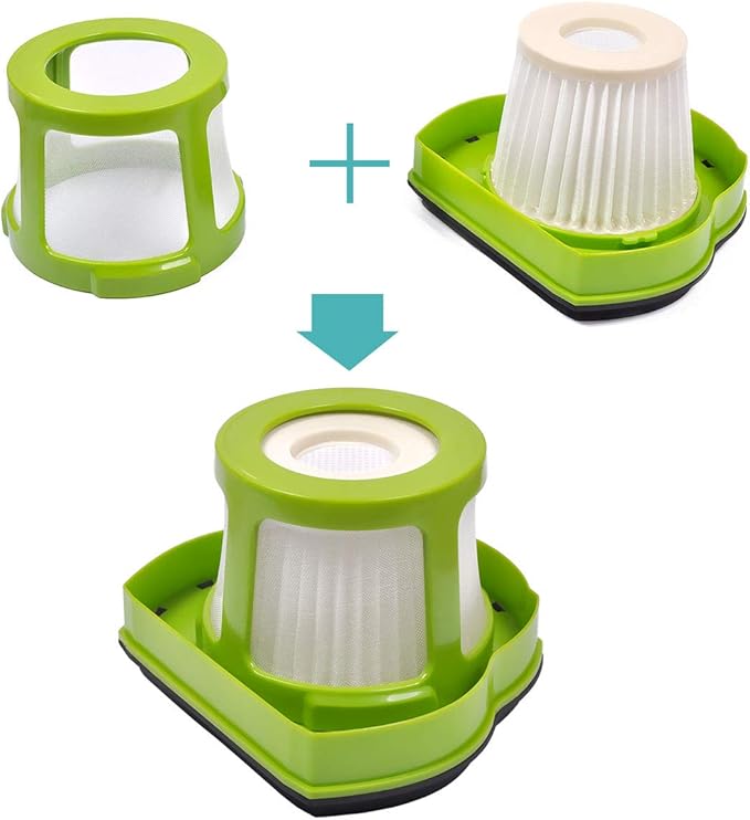 KEEPOW Pet Hair Eraser Vacuum Filter Replacement Fit for Bissell 1782 Pet Hair Eraser Cordless Hand and Car Vacuum, Replace Part# 1608653/1608654, 2 Pack