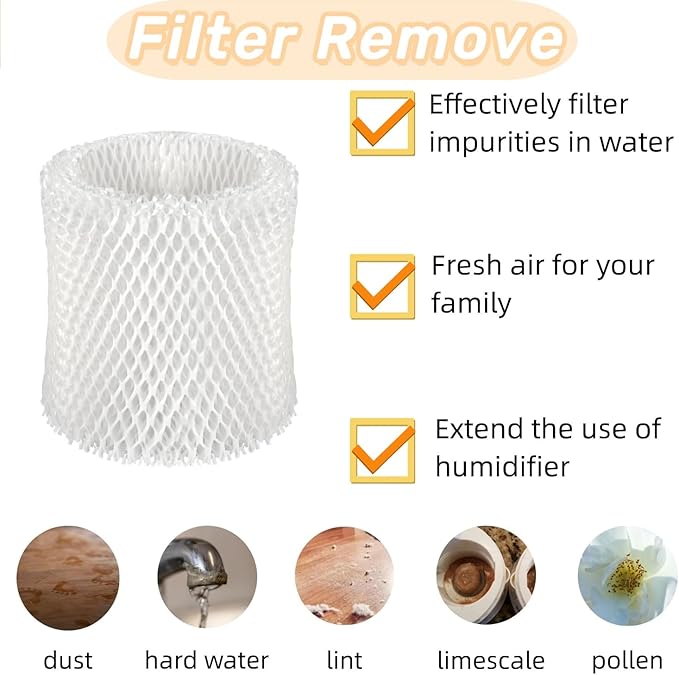 6-Pack Humidifier Replacement Filter Compatible with Canopy Bedside & Nursery Humidifiers, Wood Pulp & Paper Filter