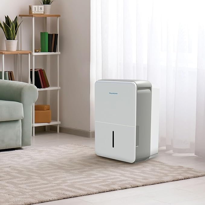 Keystone Energy Star 35-Pint Portable Dehumidifier for Extra Large Rooms Up to 3,000 Sq.Ft. with Auto-Shutoff & Timer, Quiet Home Dehumidifier and Moisture Absorber For Basement, Garage, Living Room