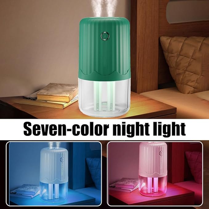 Small Humidifier,400ml Bedroom Night Lights Humidifiers Silent Operation with Colorful Night Light & Silicone Sealing Ring for Car Travel Office Bedroom