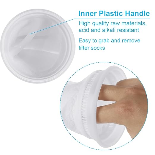 12 Pack 4" x 14" Filter Socks 4 Inch Ring by 14 Inch Long 200 Micron Filter Bag, Felt Filter Sock for Aquarium, Industry, Chemical, Water Liquid Filter Bags
