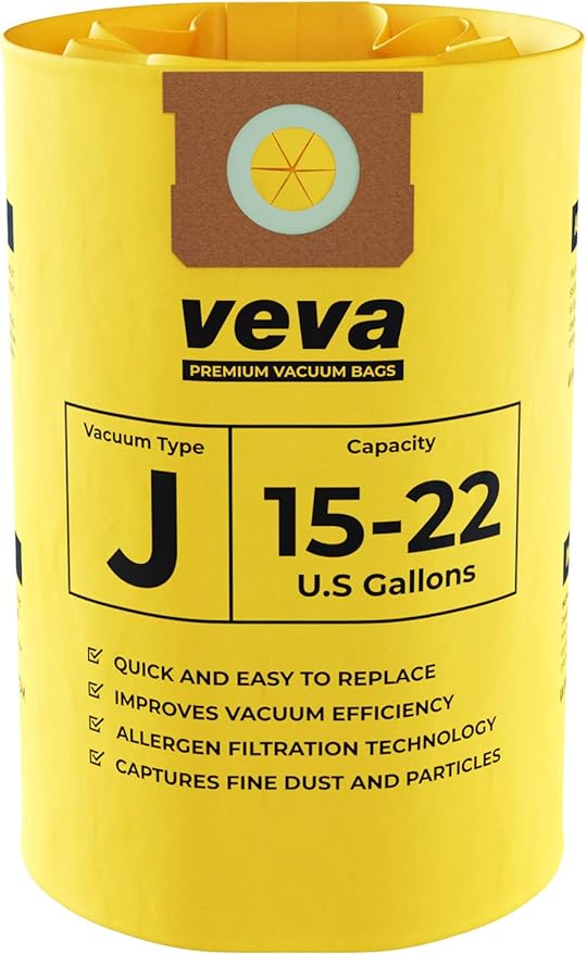 10 Pack, 15-22 Gallon Filter Bags for Shop Vac Vacuum - Type J 90673 - High-Efficiency Vacuum Bags