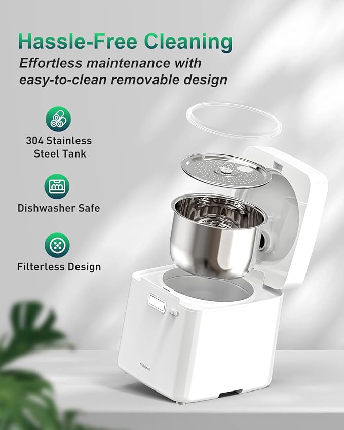 Mifasol Stainless Steel Humidifier, 3.3L/0.87Gal Steam Humidifier Large Room up to 800 sq ft, Easy to Clean Warm Mist Humidifiers for Bedroom Baby Nursery Home Office, White