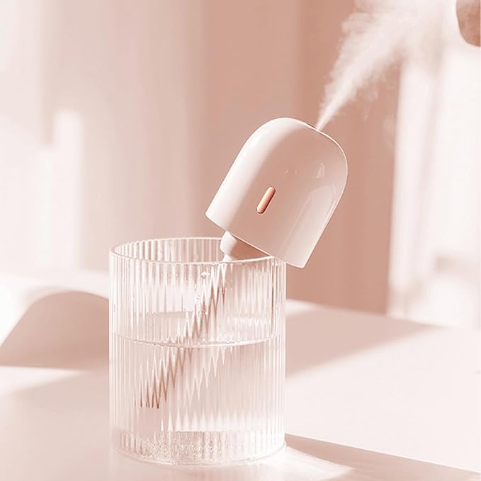 Asixxsix Mini Portable Humidifier, 100ml Cool Mist Humidifiers, USB Rechargeable Humidifier Wand, Travel Personal Humidifiers for Office, Bedroom, Quiet to Operate (White)