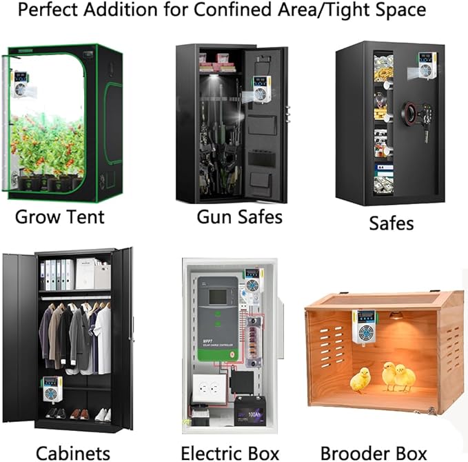 Smart Dehumidifier for Grow Tent/Pet Rearing Box, Small Dehumidifiers Eliminates Moisture for Safes/Cabinets/Electric Box/Closet/Confined Space, Mini Dehumidifier with Humidity Control, Auto Shut Off