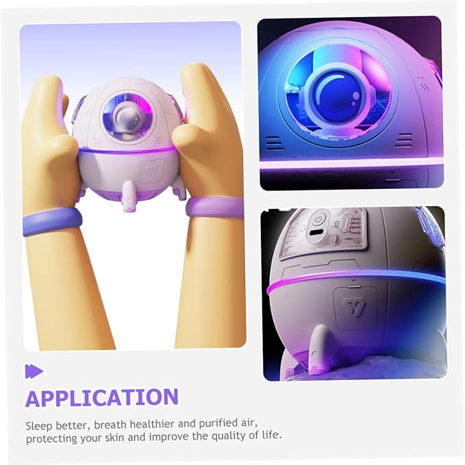 KICHOUSE Humidifiers Spaceship Design Car Diffuser Humidifier Night and Girls Room