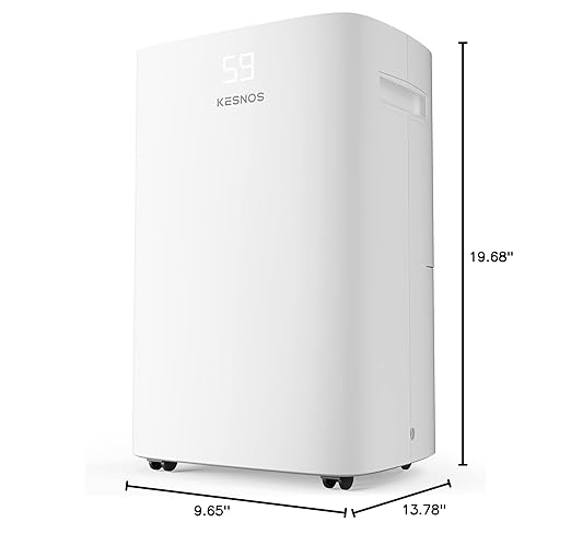 Kesnos 4,500 Sq. Ft. Energy Star Dehumidifier for Home, 52 Pint Dehumidifier with Drain Hose for Basement, Bedroom, Bathroom, Room, Featuring Front Display, 24H Timer and Auto Defrost Function