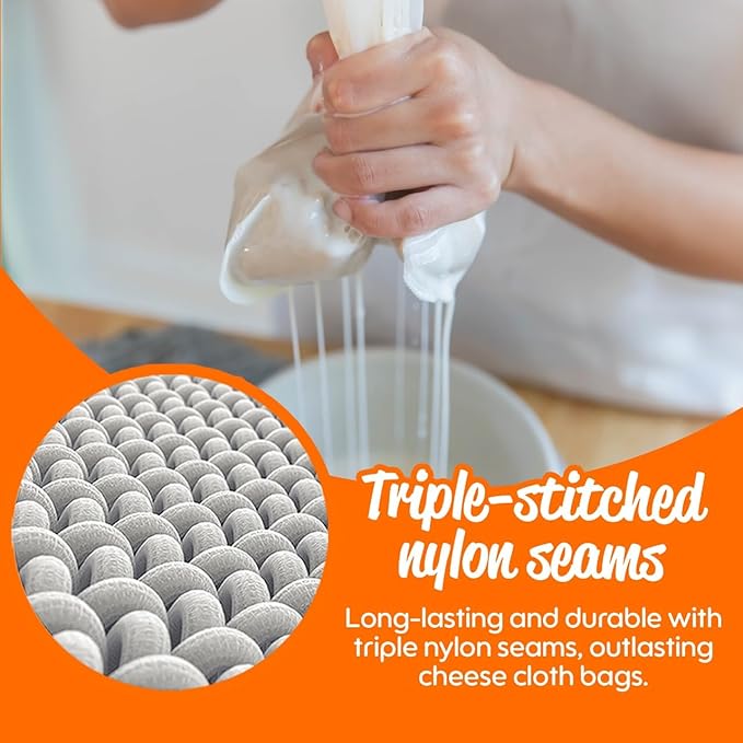 Ellie's Best Pro Quality Nut Milk Bag - Big 12"X12" Commercial Grade - Reusable Almond Milk Bag & All Purpose Strainer – Fine Mesh Nylon Cheesecloth & Cold Brew Coffee Filter - Free Recipes & Videos