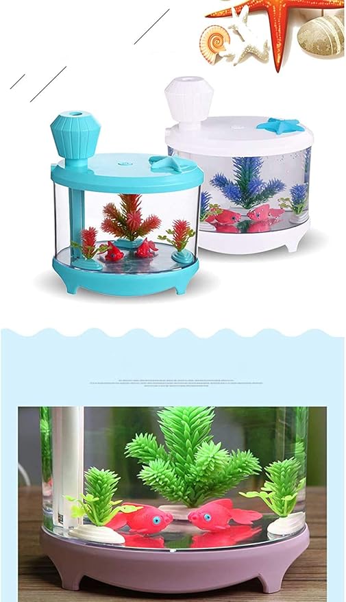 Portable Mini Humidifier, 460ml Cool Mist Small Humidifier, USB Quiet Operation Desktop Humidifiers for Baby Bedroom Travel Office Home, 2 Mist Modes (Blue)