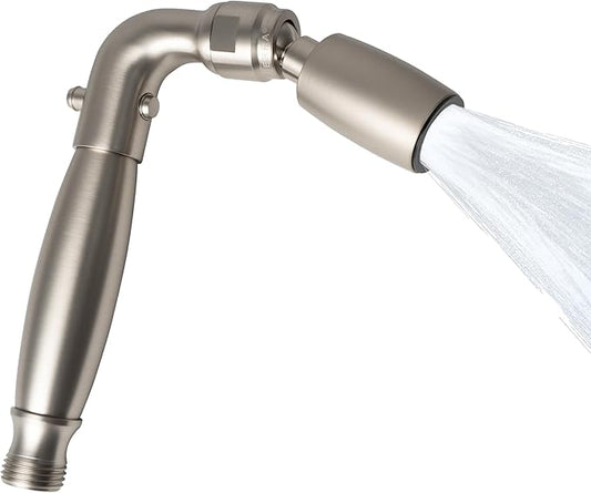 High Sierra® Solid Metal Handheld Shower Head, Lead-Free, with Built-In Trickle Valve. Shower Hose and Holder Not Included. Low Flow 1.8 GPM. Brushed Nickel