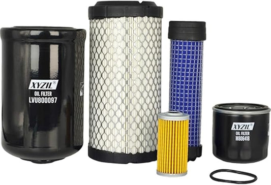 Maintenance Filter Kit LVA21197 Compatible with John Deere 4100 4110 Compact Utility Tractor Pak Fuel Engine Transmission Oil Air Cleaner Filter Element CH15553 LVU800097 M113621 M123378 M806418