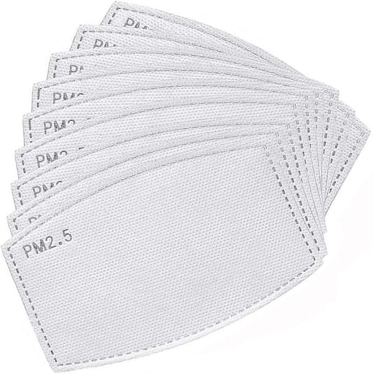 Adult PM2.5 Activated Carbon Filter Insert 5 Layers Replacement Anti Haze Face Filter Paper (50 Pieces)