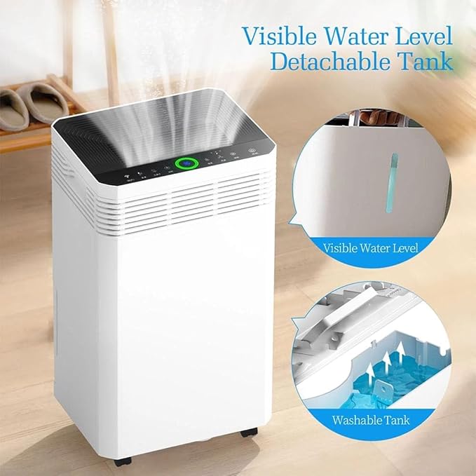 AIRPLUS 6000 Sq. Ft Dehumidifiers for Home, 135 Pints Dehumidifier for Basement with Drain Hose, Continuous Drainage, Intelligent Humidistat, Dehumidifier for bathroom, bedroom, Large Room