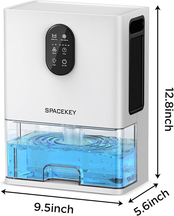 Dehumidifier, 106 OZ Water Tank (1000 sq.ft) Dehumidifiers for Home, Quiet Dehumidifier for Bathroom Bedroom Basement RV with Timer Setting, Auto Shut Off, 7 Colors LED Light, Sleep Modes, White